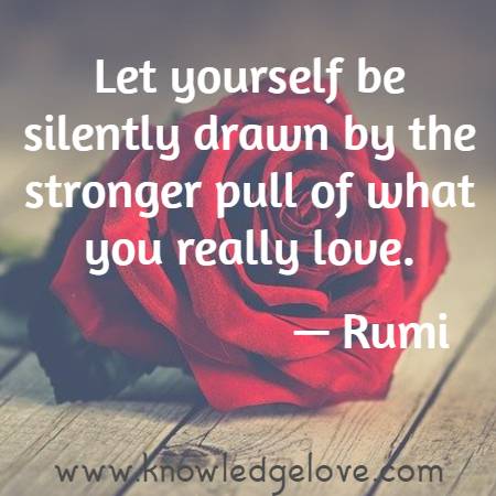Let yourself be silently drawn by the stronger pull of what you really love.