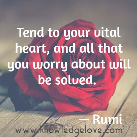 Tend to your vital heart, and all that you worry about will be solved. 